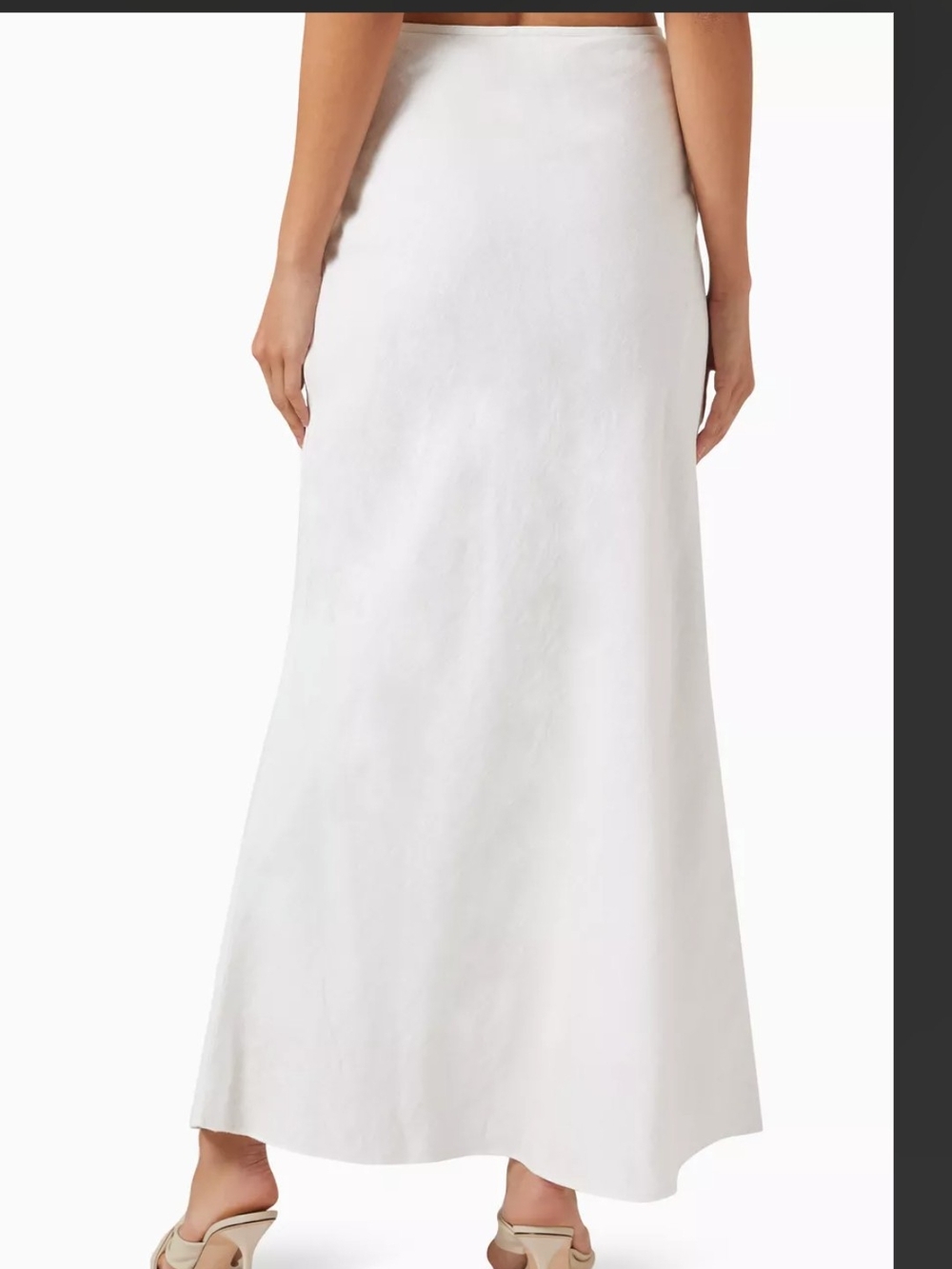 White Linen A-Line Skirt - Picture 2 of 6